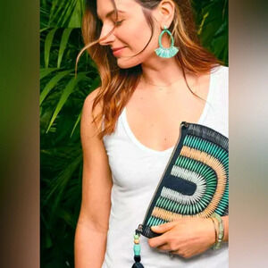 Stella and Dot Anne Fringe Earrings in Mint